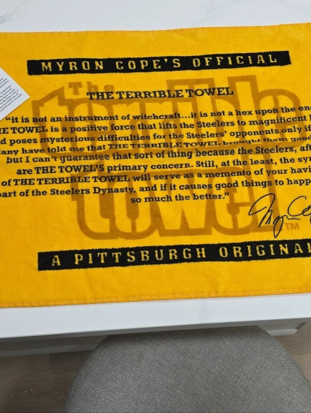 NFL The Terrible Towel Yellow and Black Game Day Towel